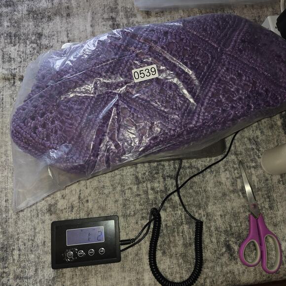 Yvette's Bag Womens Purple Crochet Handbag Top Handle Boho Lined Magnetic Snap - Picture 9 of 9